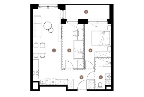 Plan 3 pok. 54m²