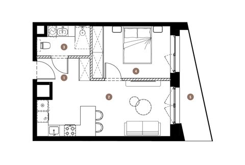 Plan 2 pok. 39m²