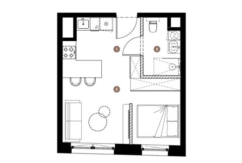 Plan 1 pok. 30m²