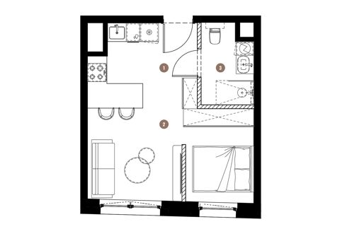 Plan 1 pok. 30m²
