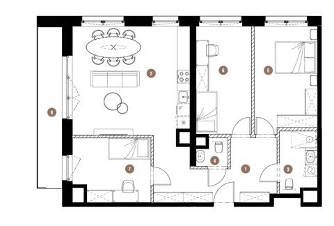 Plan 4 pok. 88m²