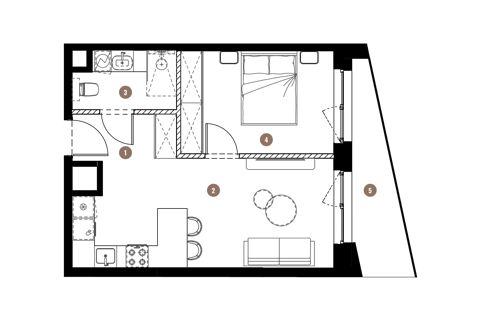 Plan 2 pok. 39m²