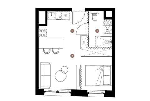 Plan 1 pok. 30m²