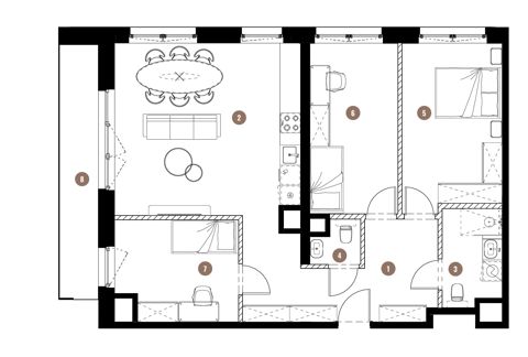 Plan 4 pok. 88m²