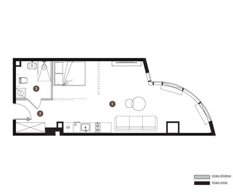 Plan 1 pok. 42m²