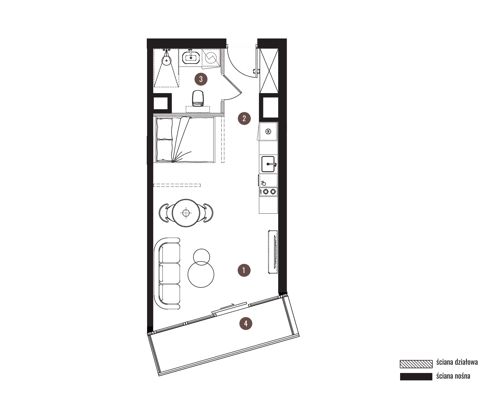 Plan 1 pok. 32m²