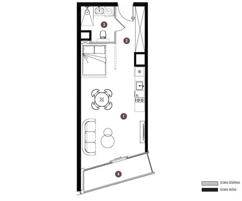 Plan 1 pok. 37m²