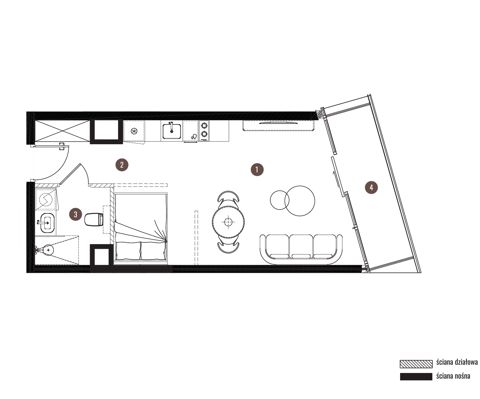 Plan 1 pok. 33m²
