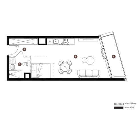 Plan 1 pok. 38m²