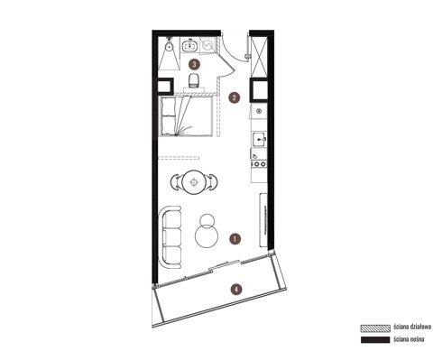 Plan 1 pok. 33m²