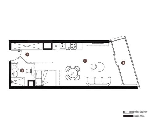 Plan 1 pok. 38m²