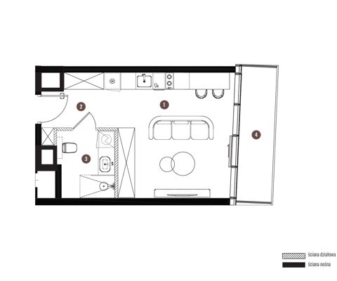 Plan 1 pok. 28m²