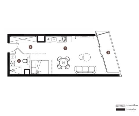 Plan 1 pok. 38m²