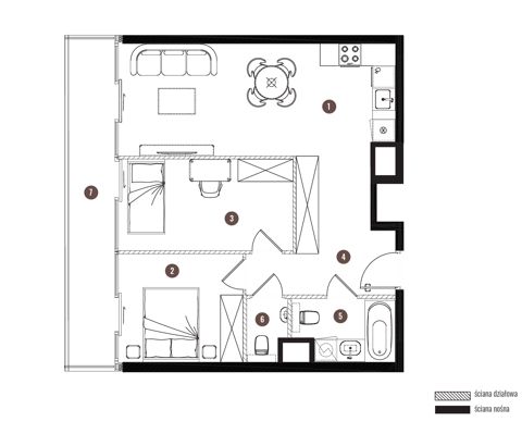 Plan 3 pok. 58m²