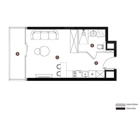 Plan 1 pok. 28m²