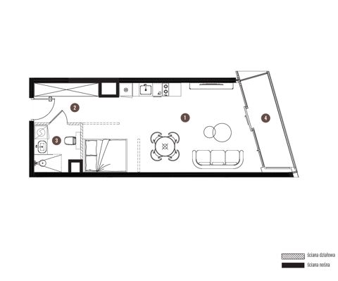 Plan 1 pok. 38m²