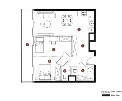Plan 3 pok. 58m²