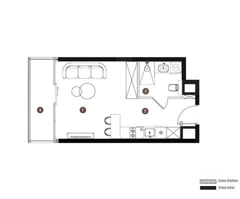 Plan 1 pok. 28m²
