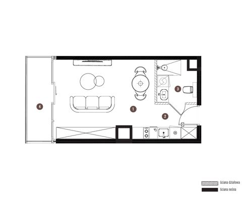 Plan 1 pok. 28m²
