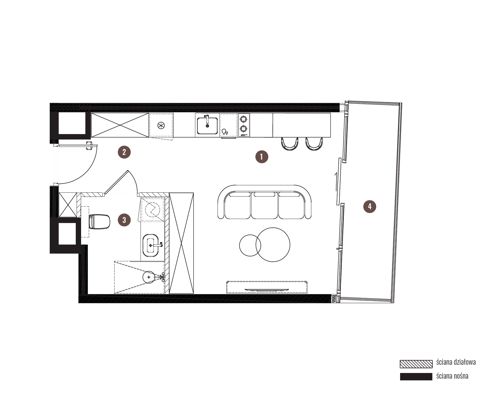 Plan 1 pok. 28m²