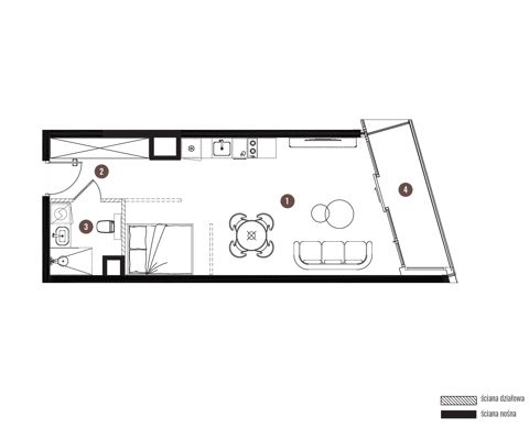 Plan 1 pok. 38m²