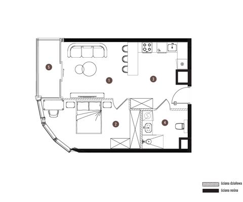 Plan 2 pok. 46m²