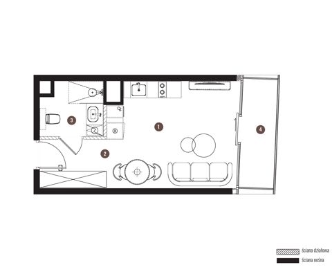 Plan 1 pok. 26m²