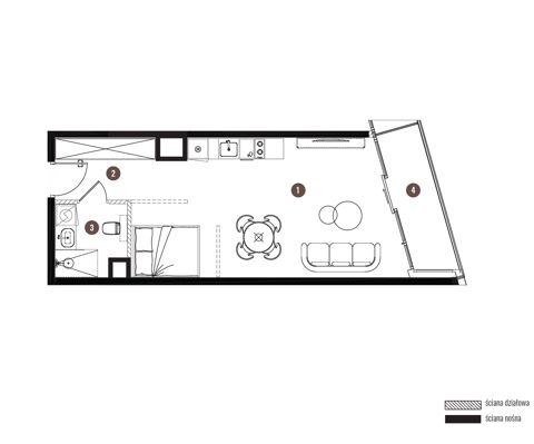 Plan 1 pok. 38m²