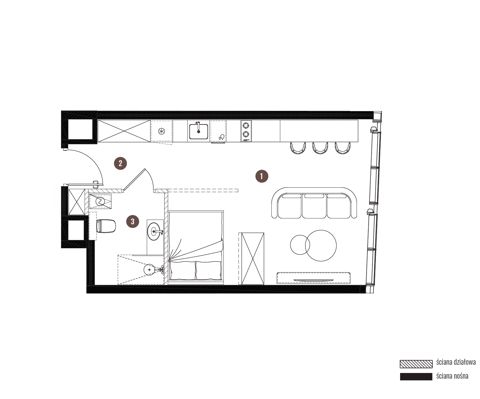 Plan 1 pok. 34m²