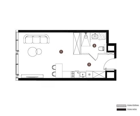 Plan 1 pok. 33m²