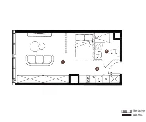 Plan 1 pok. 34m²