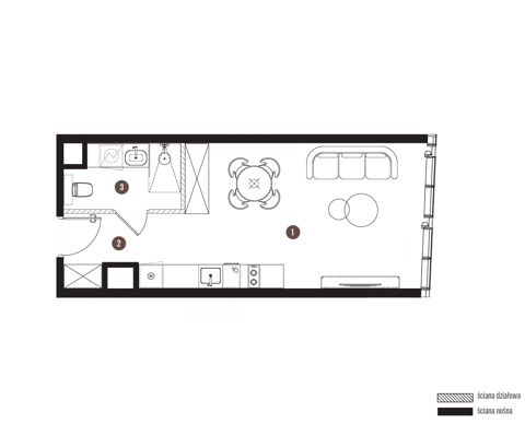 Plan 1 pok. 32m²