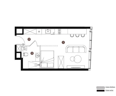 Plan 1 pok. 34m²