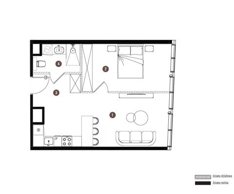 Plan 2 pok. 45m²