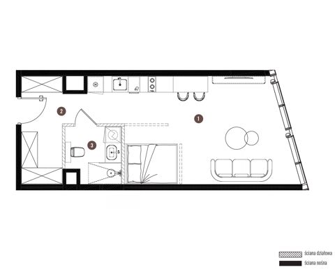 Plan 1 pok. 38m²