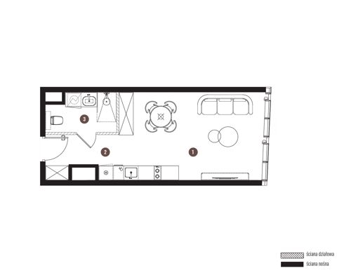 Plan 1 pok. 32m²