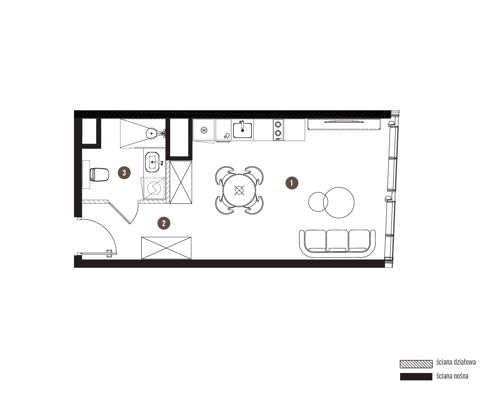 Plan 1 pok. 30m²