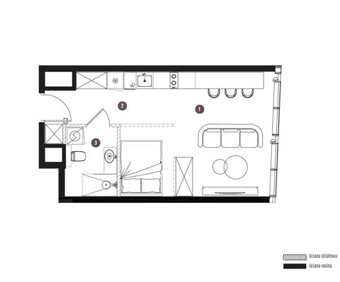 Plan 1 pok. 33m²