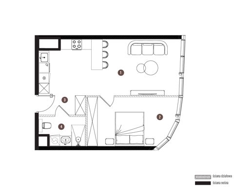 Plan 2 pok. 48m²