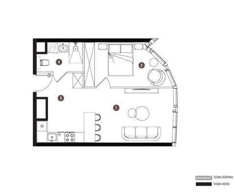 Plan 2 pok. 43m²