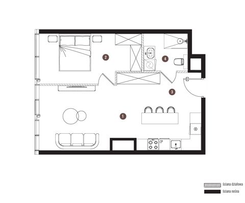 Plan 2 pok. 50m²