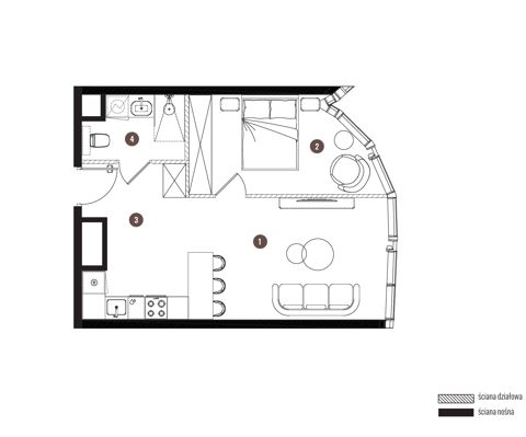 Plan 2 pok. 43m²