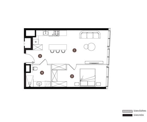Plan 2 pok. 52m²