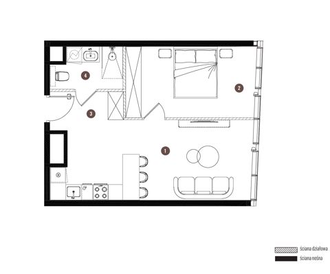 Plan 2 pok. 44m²