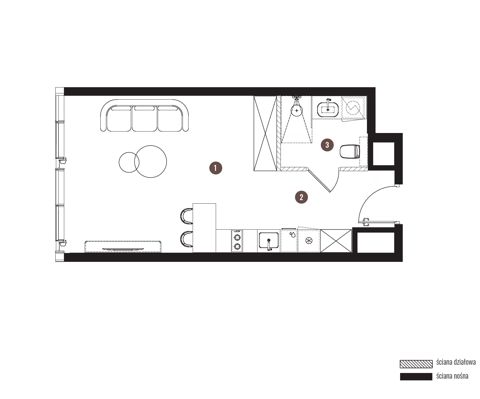 Plan 1 pok. 33m²