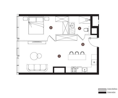 Plan 2 pok. 50m²