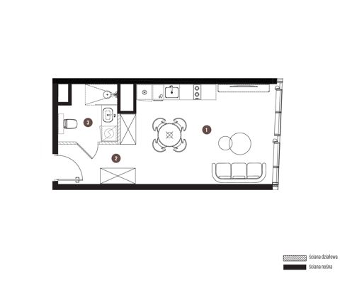 Plan 1 pok. 30m²