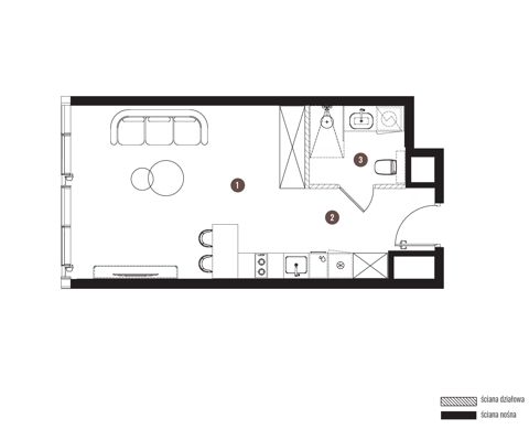 Plan 1 pok. 33m²