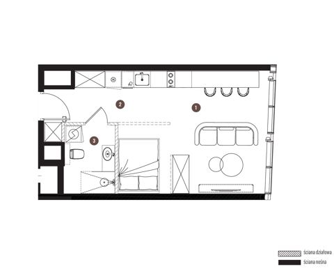 Plan 1 pok. 33m²