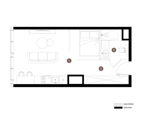 Plan 1 pok. 33m²